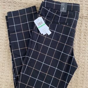 Ankle Pant - Black and Beige Windowpane